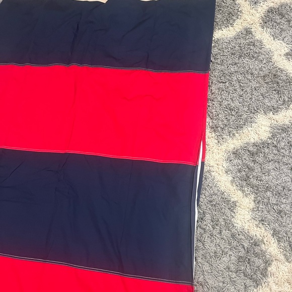 Pottery Barn kids, Red and Blue color block “rugby”Curtains, set of 2 83” long - Picture 3 of 5